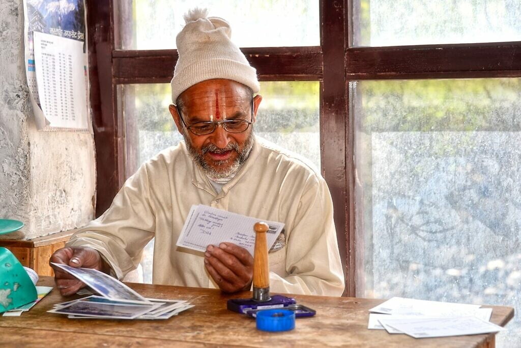 Grappige postmeester Jomsom