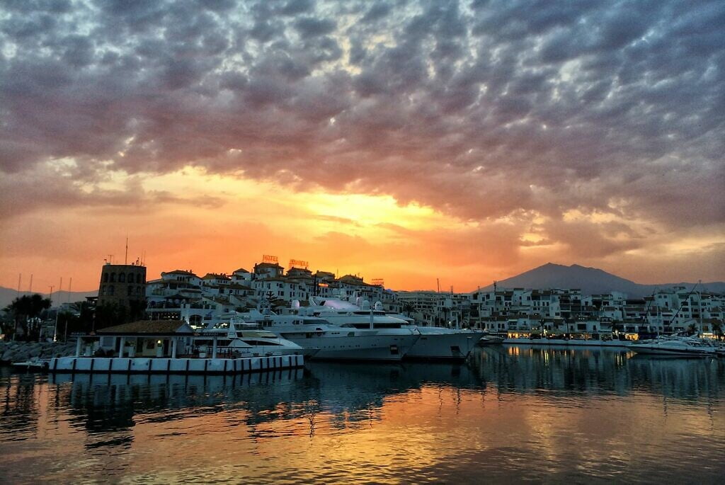 Puerto Banús zonsondergang