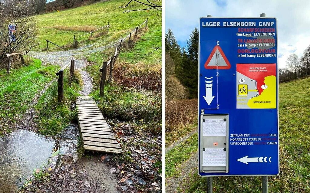 Grensovergang Duitsland-België / ingang militair domein Elsenborn