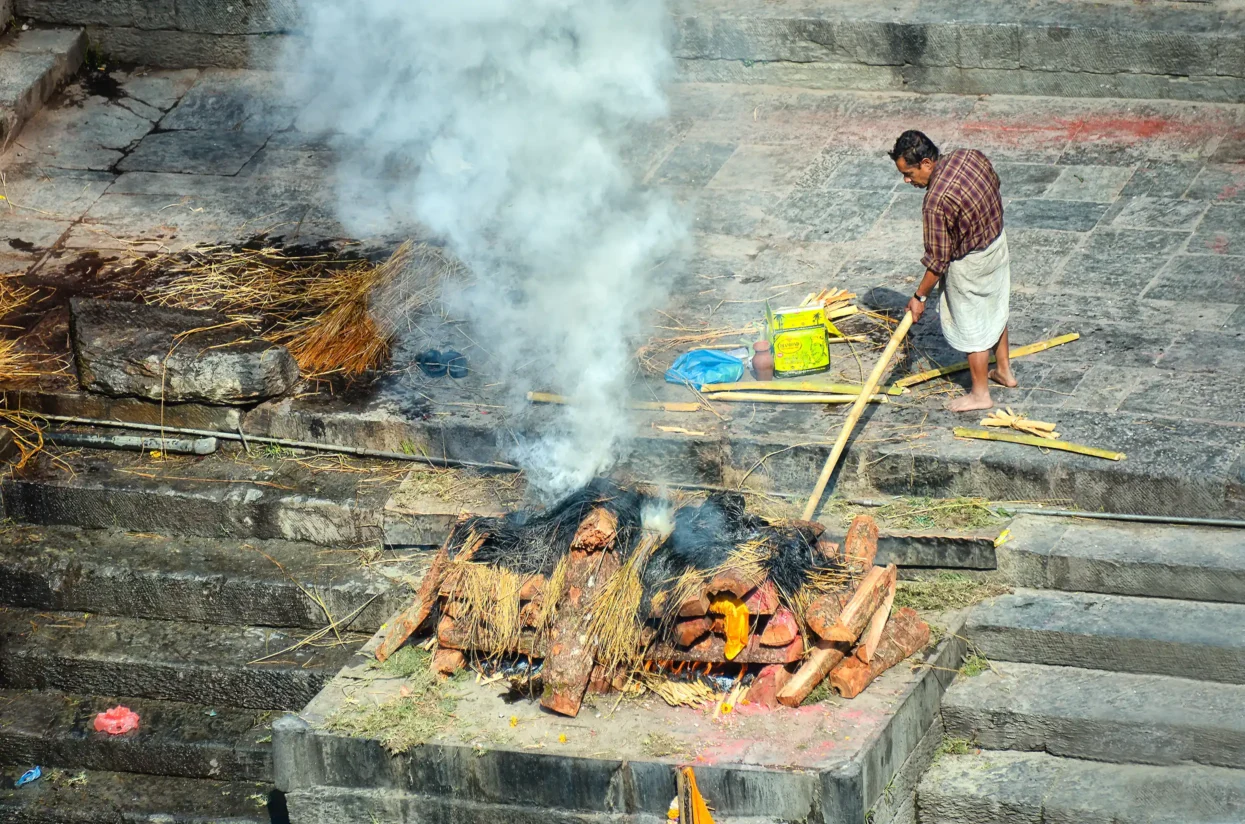 Pashupatinath tempel, crematie