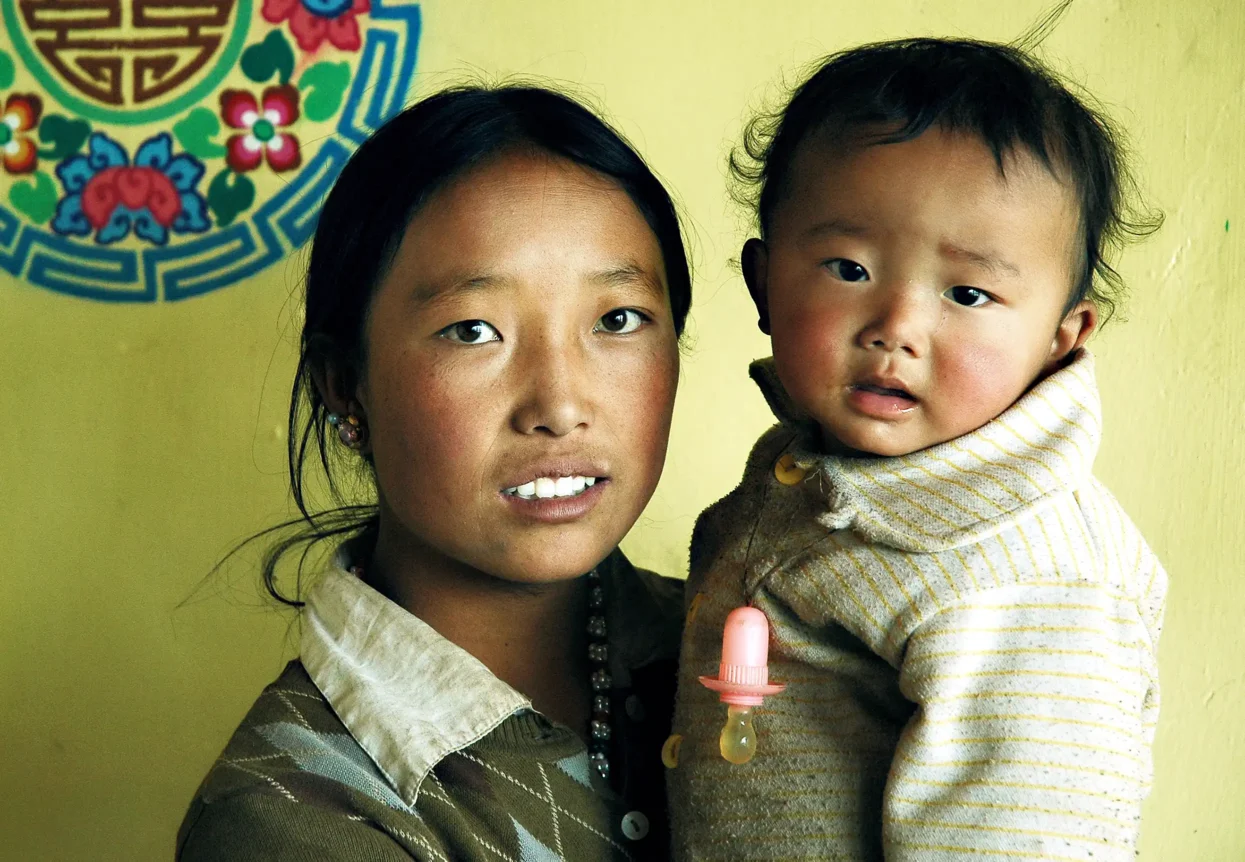 Bezoek boerenfamilie in Tibet