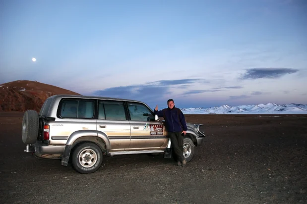 Met de 4x4 aan het Nam Tso meer
