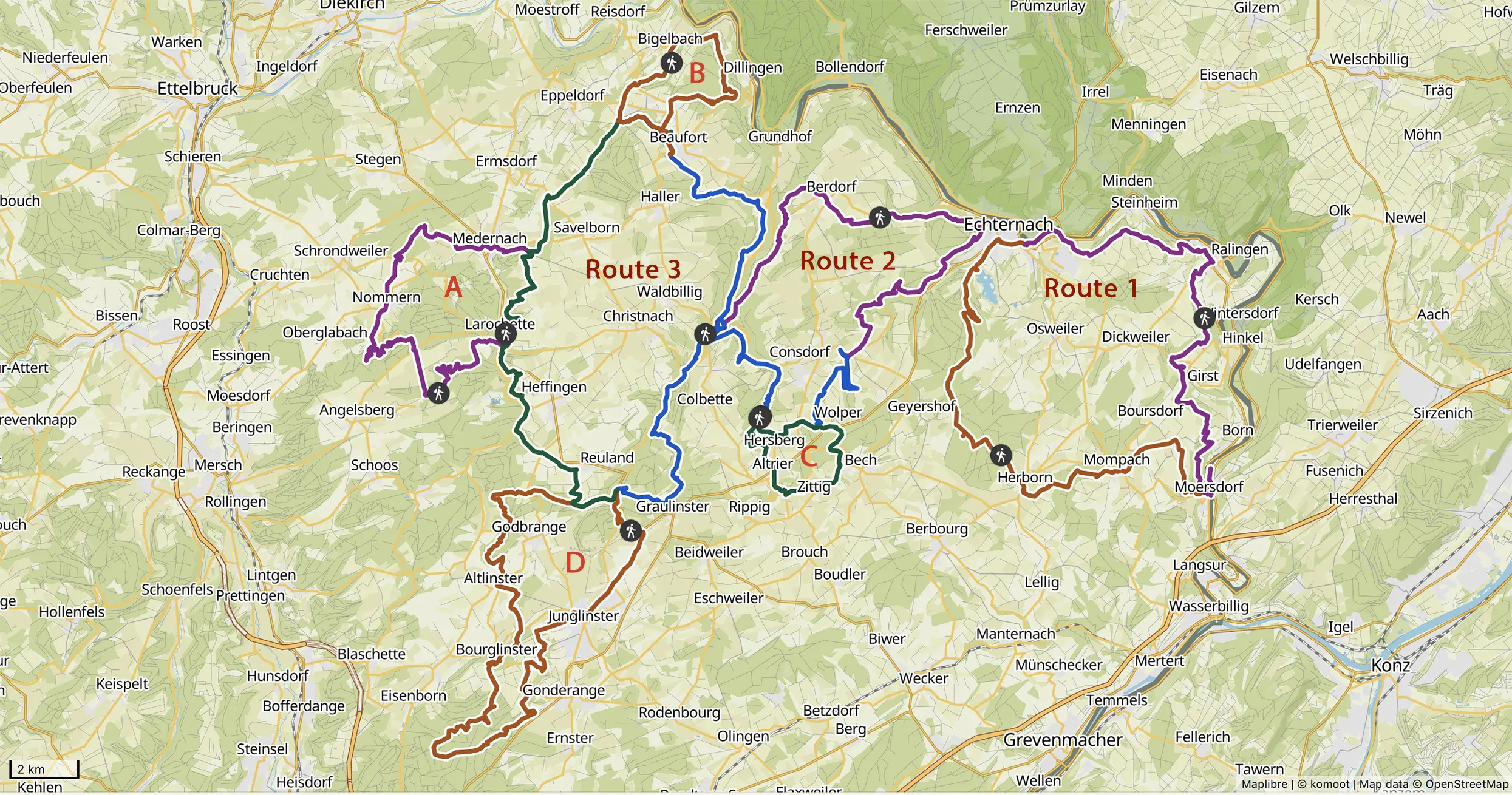 Overzichtskaart Mullerthal Trail