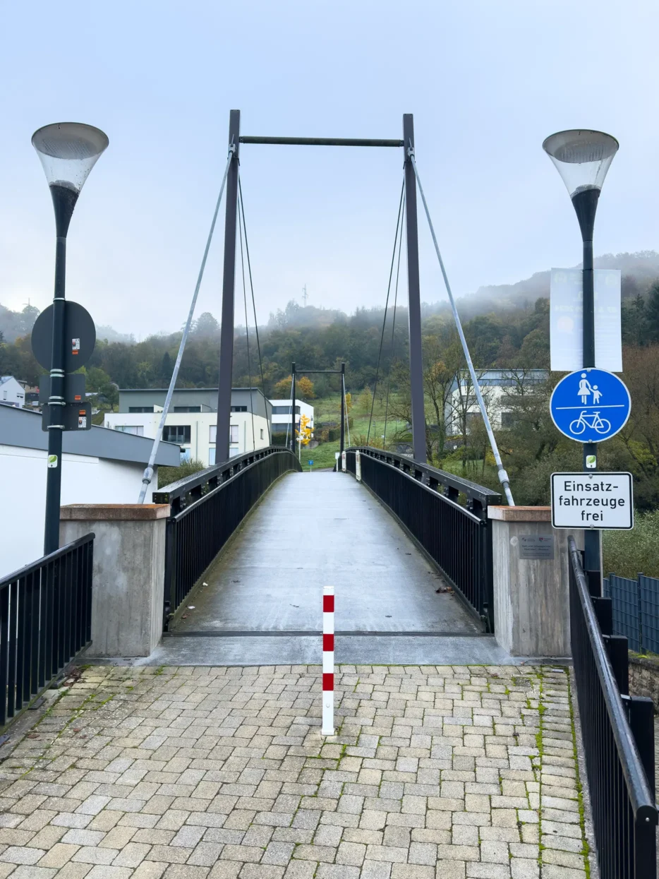 Voetgangersbrug tussen Metzdorf en Moersdorf