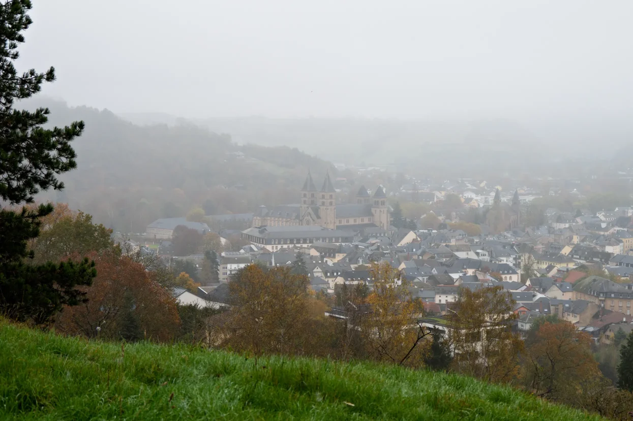 Uitzicht op de abdij van Echternach