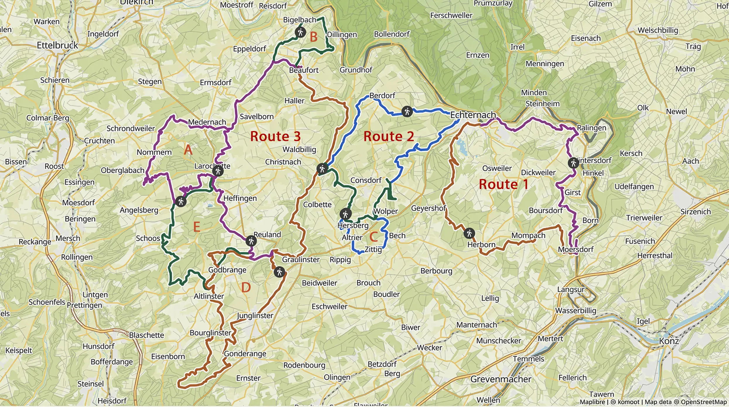Overzichtskaart Mullerthal Trail
